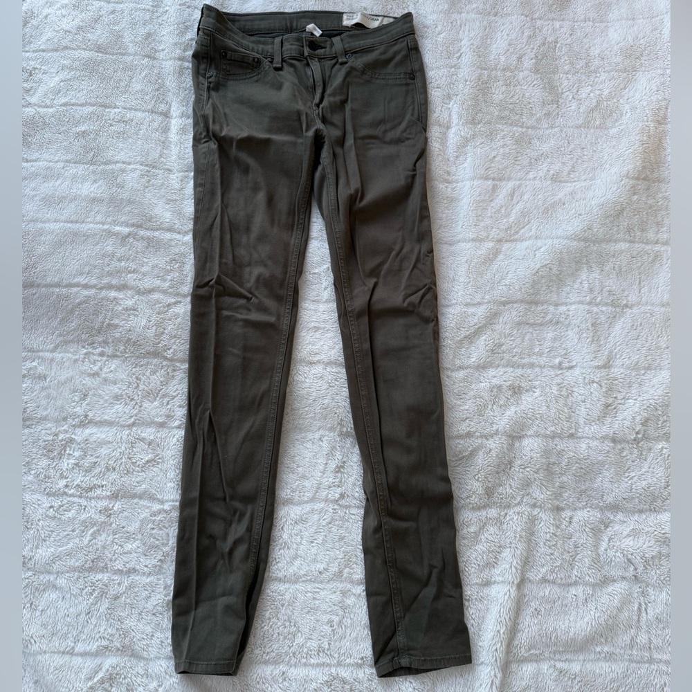 rag & bone dark green jeggings